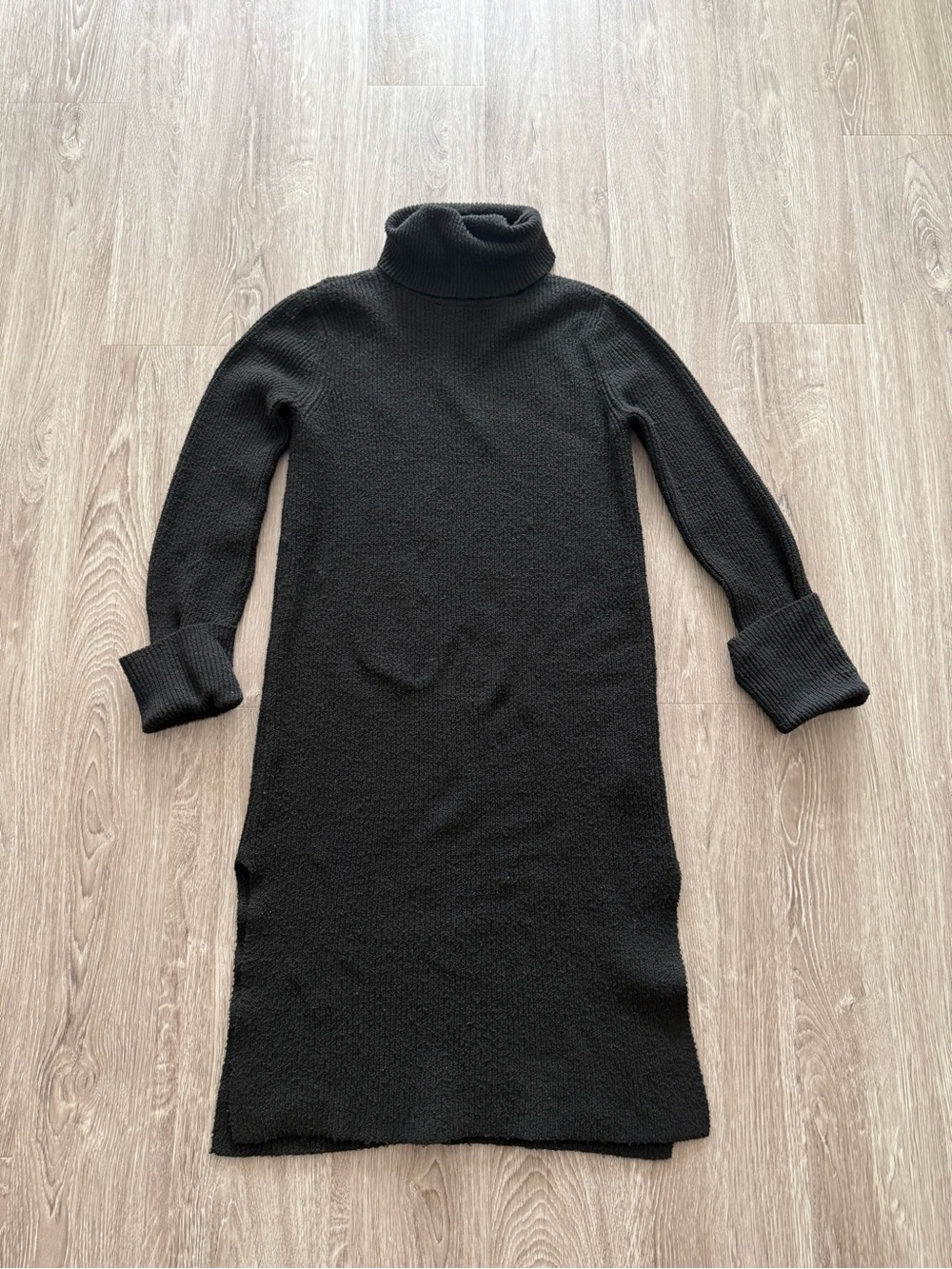 Lulu's Black Long Sleeve Turtleneck Sweater Dress
